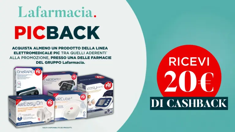 Cashback PIC Back: 20 euro di rimborso su misuratori di pressione e aerosol