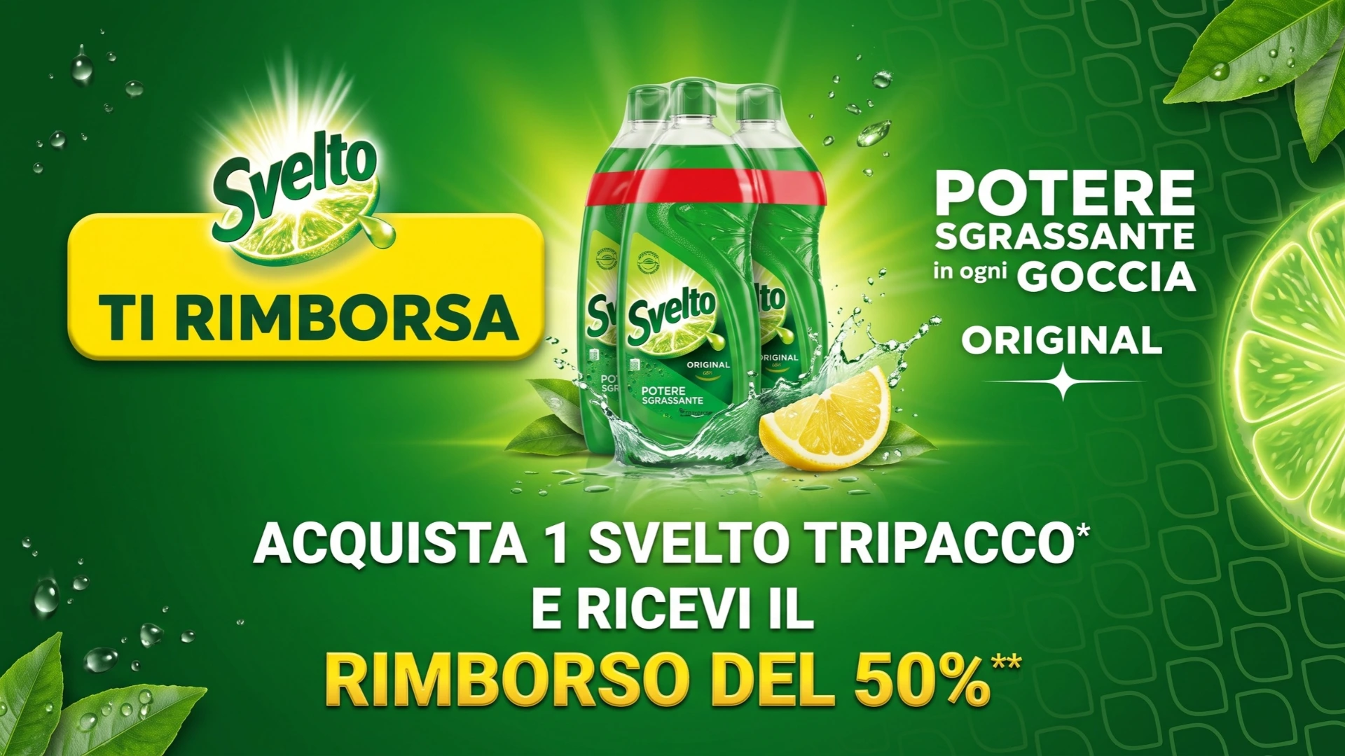 Cashback Svelto Ti Rimborsa: 50% di rimborso sul tripacco, fino a 3€