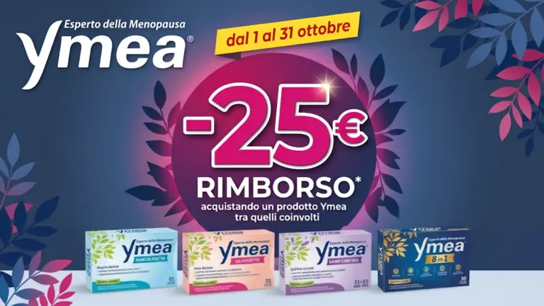 Cashback Ymea Menopausa: 25 euro di rimborso sui prodotti Ymea in farmacia