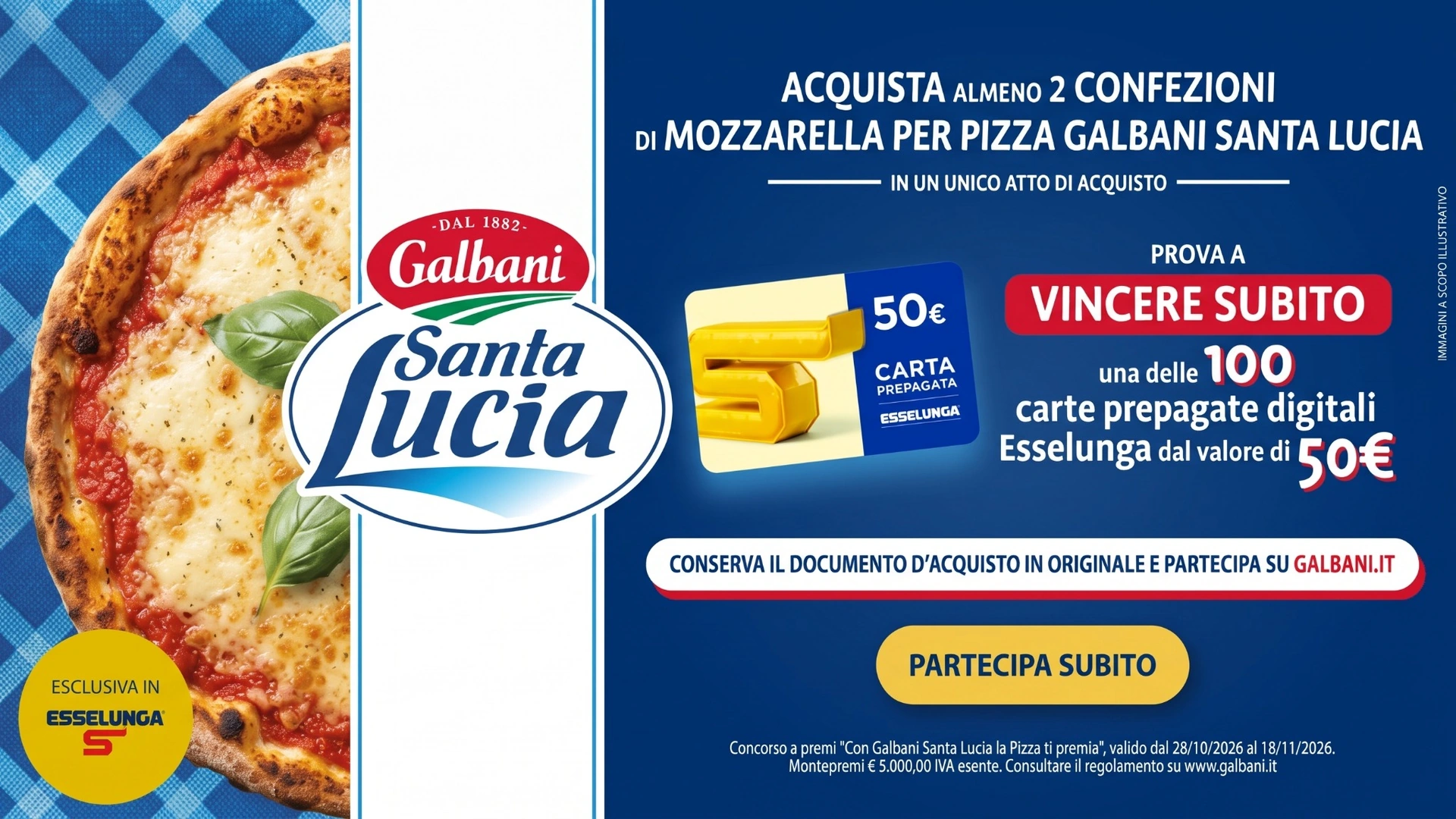 Concorso Galbani Santa Lucia da Esselunga: vinci buoni sconto da 50€