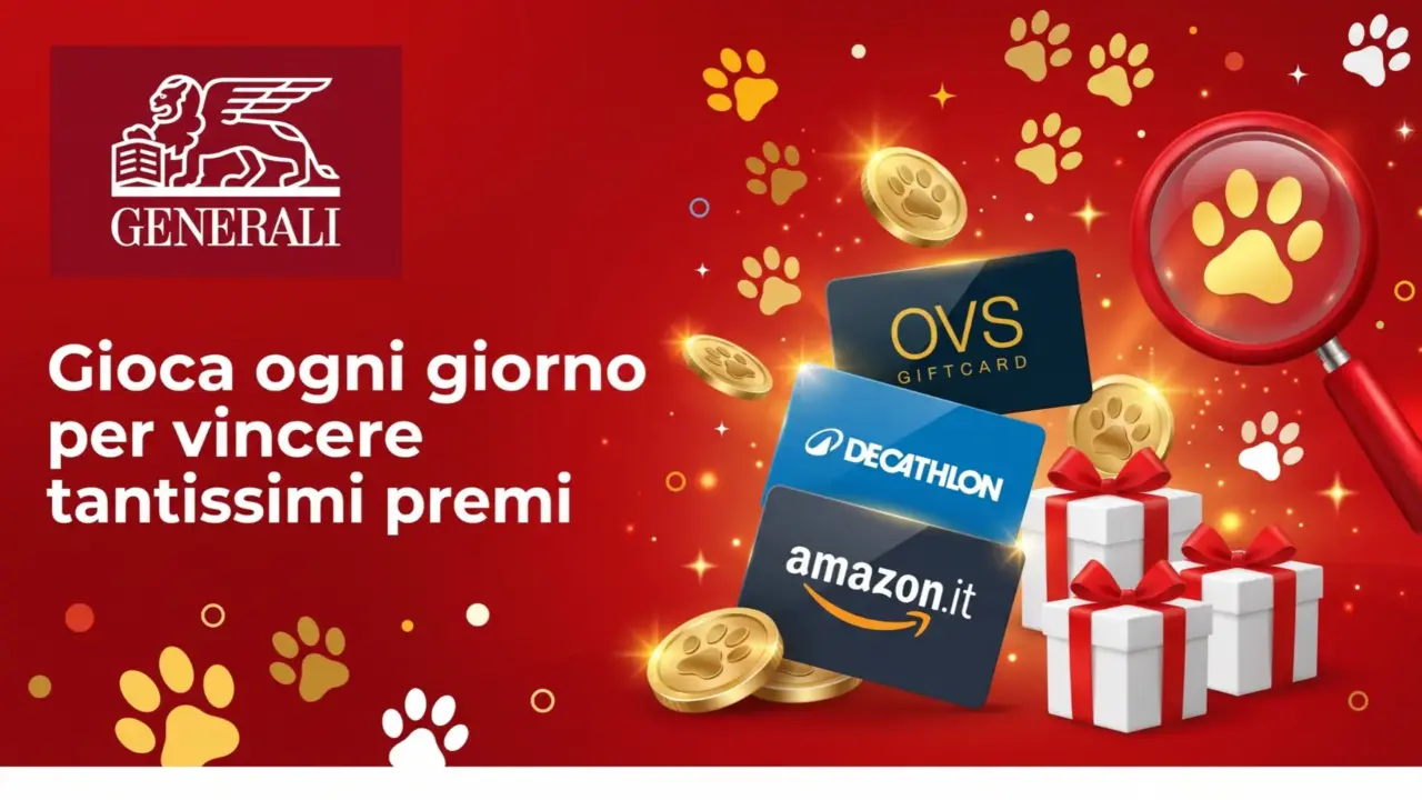 Concorso Generali “Trova l’impronta”: gift card instant win e soggiorni a Gardaland
