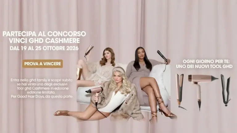 Concorso ghd Cashmere Collection: 7 styler e piastre ghd in palio tramite instant win gratuito