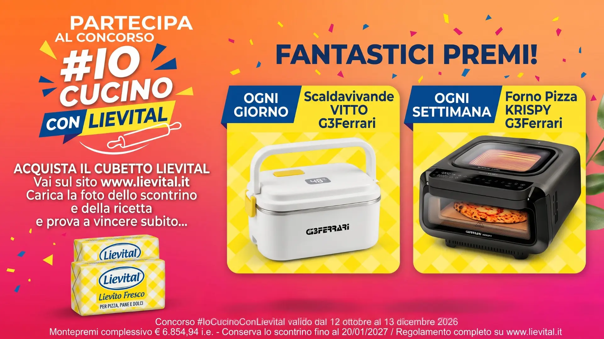 Concorso Instagram “Io cucino con Lievital”: in palio scaldavivande e forni per pizza