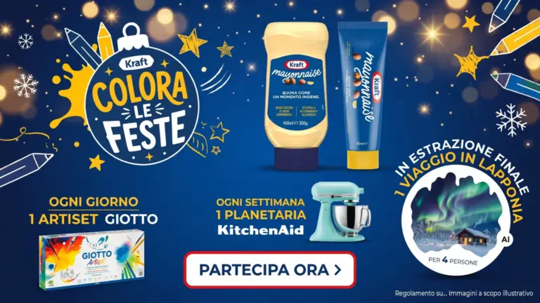 Concorso Kraft Mayo “Colora le feste”: in palio planetarie KitchenAid e viaggio in Lapponia