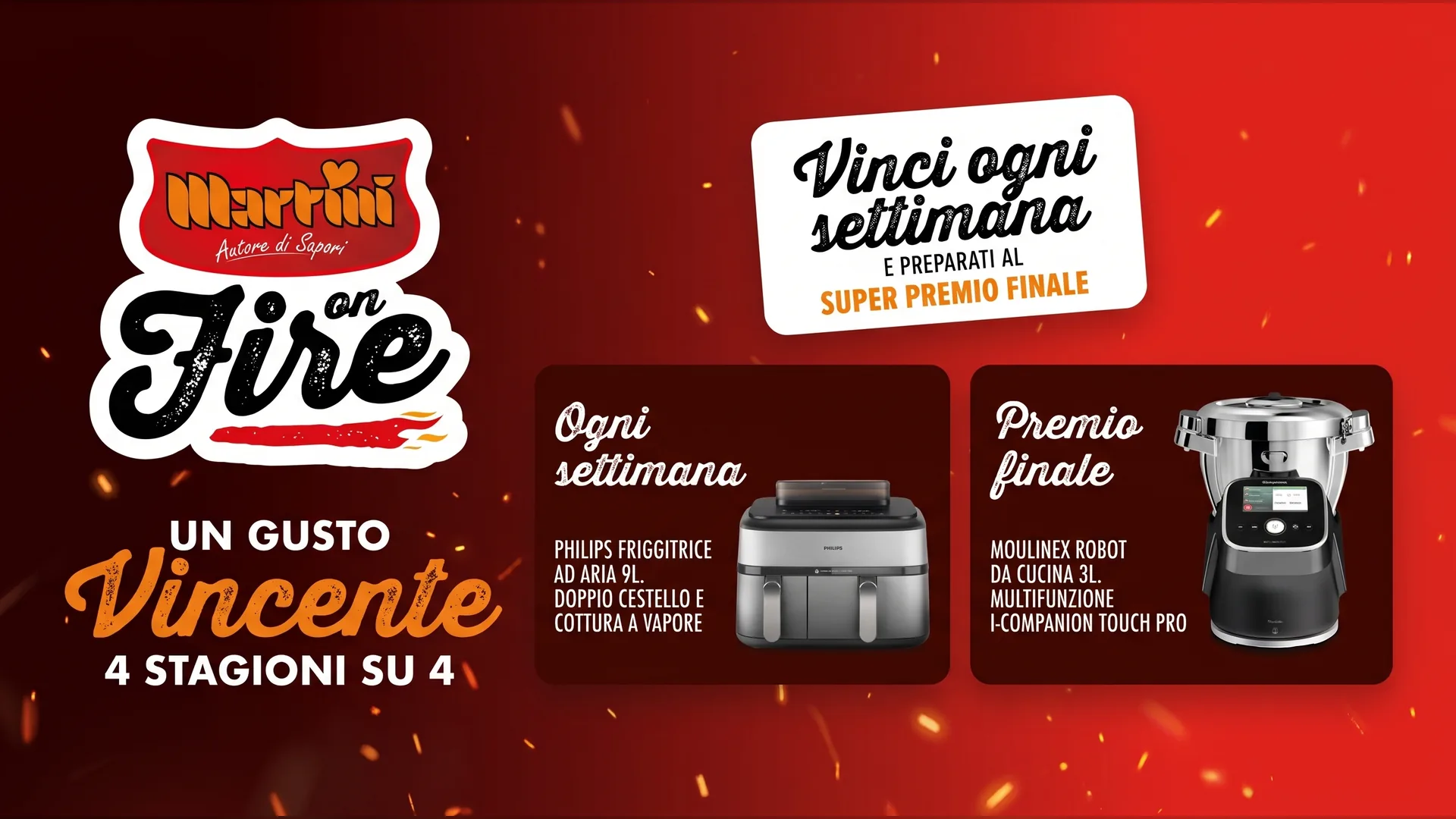 Concorso Martini On Fire: in palio una friggitrice ad aria ogni settimana e un robot da cucina Moulinex