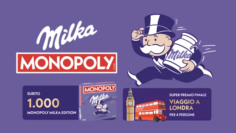 Concorso Milka Monopoly: in palio 1.000 giochi e un viaggio a Londra
