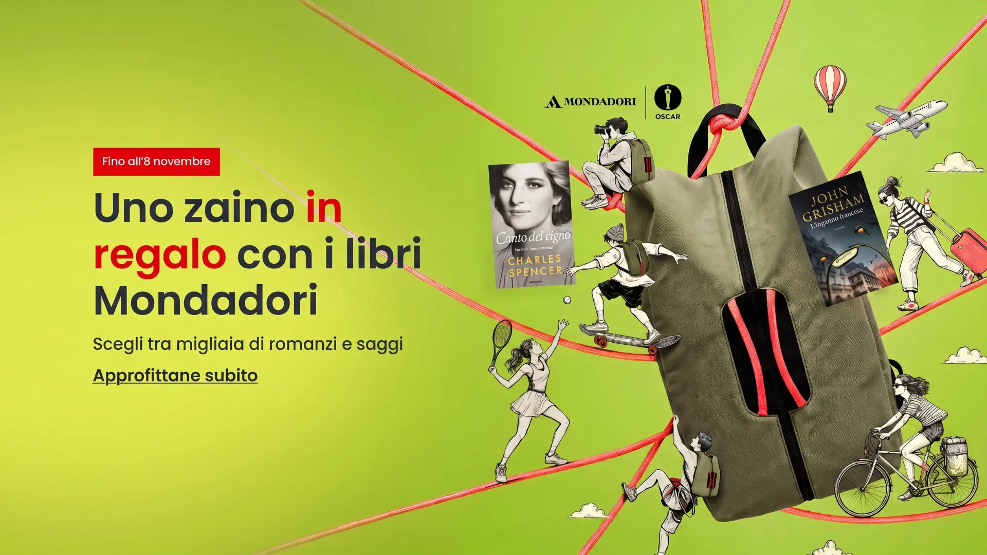 Feltrinelli: acquista 3 libri Mondadori e ricevi uno zaino in omaggio