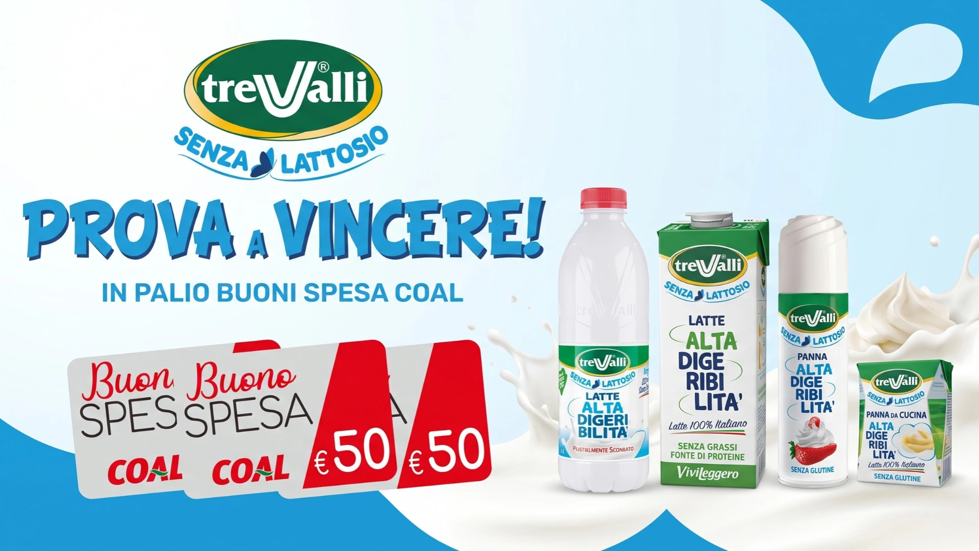 Concorso Trevalli Senza Lattosio: buoni spesa COAL da 50€ con l’acquisto di due prodotti