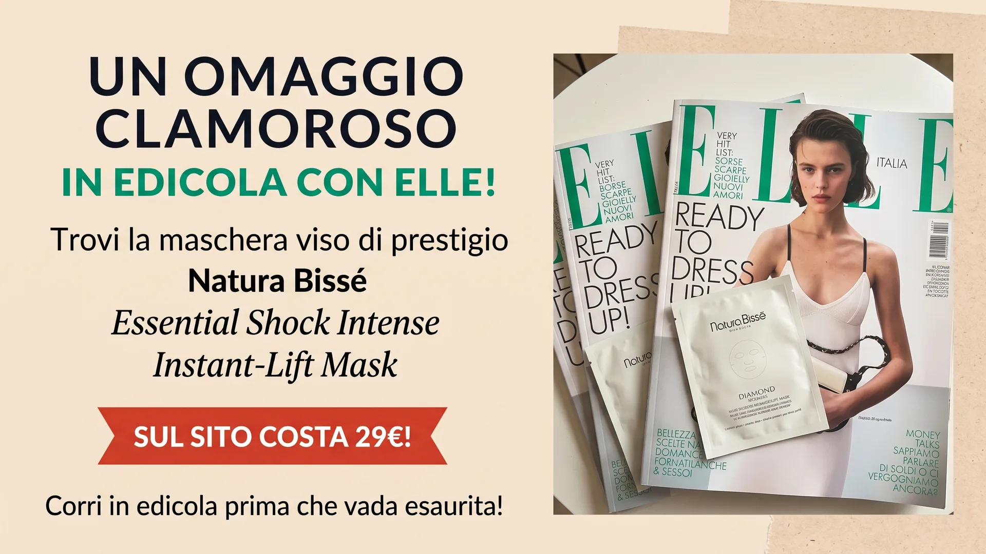 Maschera Natura Bissé in regalo con ELLE: il peeling Diamond Extreme in edicola