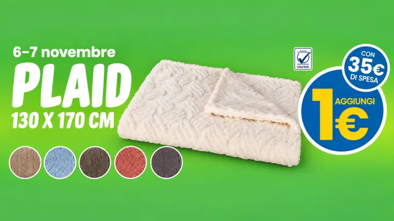 Eurospin plaid a 1€: solo il 6 e 7 novembre 2026