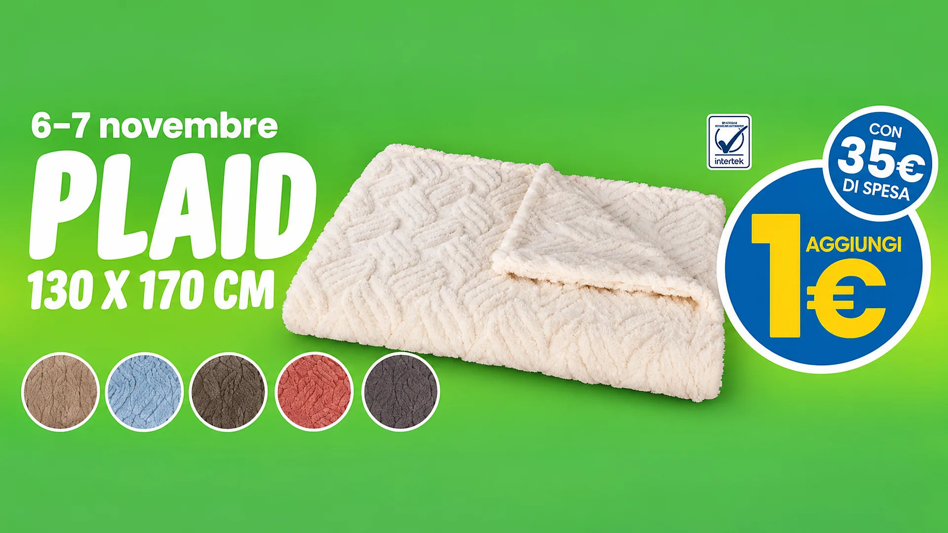 Eurospin plaid a 1€: solo il 6 e 7 novembre 2026