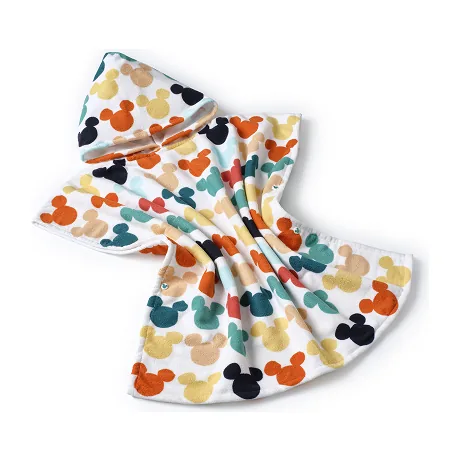 Poncho con cappuccio per bambini con le teste di Topolino colorate, collezione Disney Home Conad