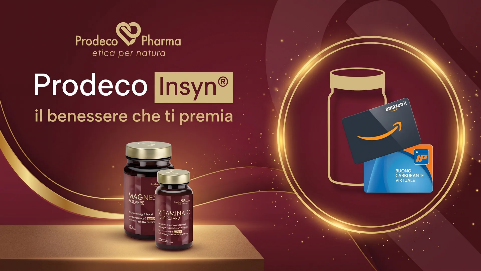 Premio certo Prodeco Insyn: buono Amazon o carburante IP da 10€ con un solo integratore in farmacia