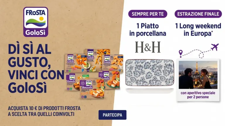 Premio certo Frosta GoloSì: piatto in porcellana in regalo e un weekend in Europa in palio